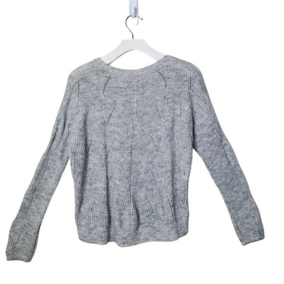 BY ANTHROPOLOGIE Woman‎ Sweater SZ XS Wool Pullover Crewneck Knit Gray Lagenlook - Picture 2 of 8